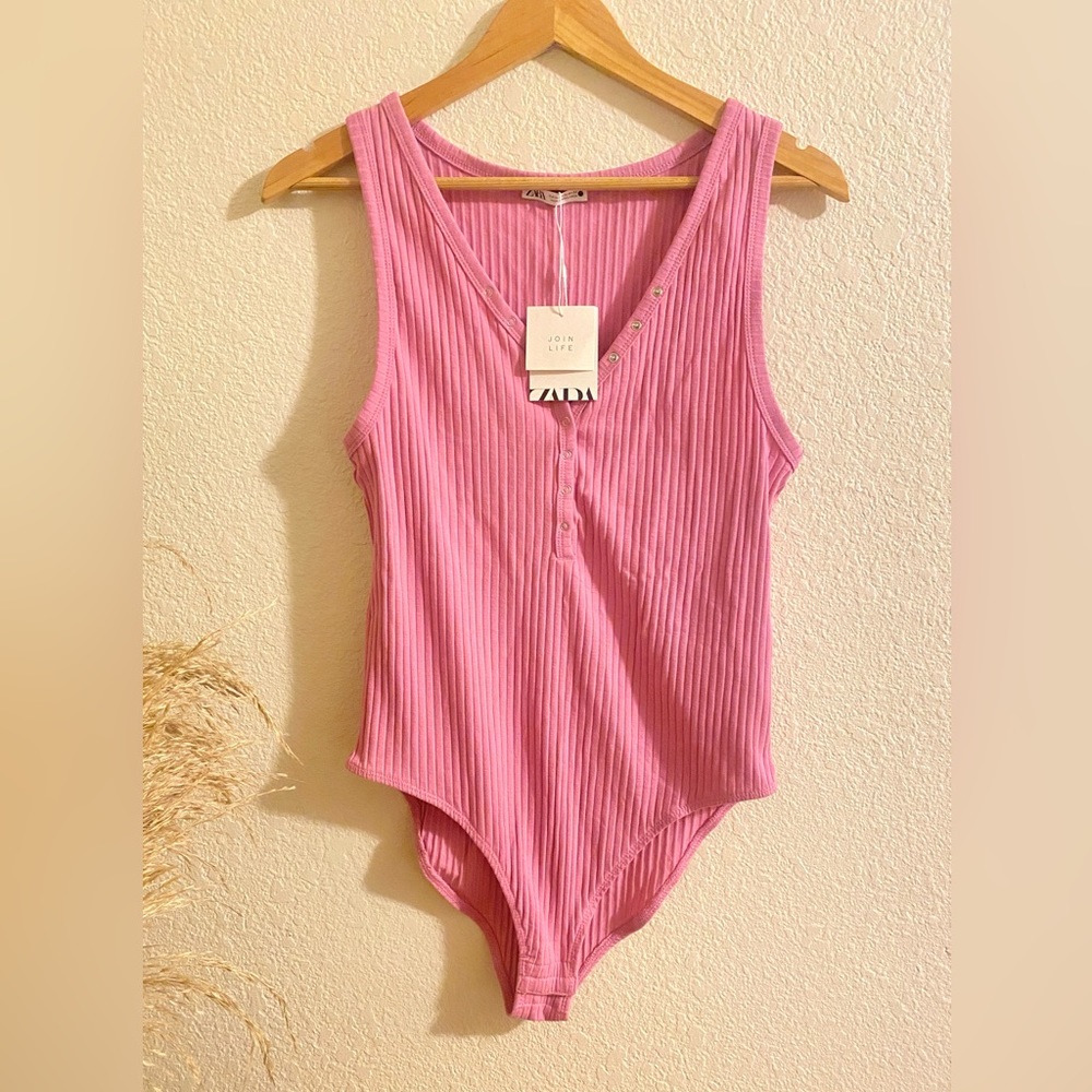 Zara Ribbed Knit Bodysuit NWT